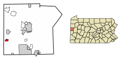 Location in Lawrence County, Pennsylvania
