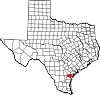 State map highlighting San Patricio County