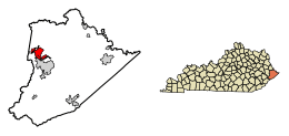 Location of Coal Run Village in Pike County, Kentucky.
