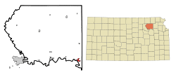 Location within Pottawatomie County and Kansas