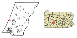Location of Vintondale in Cambria County, Pennsylvania.