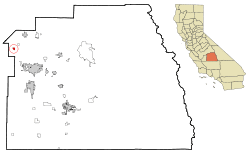 Location in Tulare County and the state of California