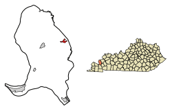 Location of Salem in Livingston County, Kentucky.