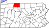 State map highlighting McKean County