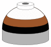 Illustration of cylinder shoulder painted in brown, black and white bands for a mixture of helium, nitrogen and oxygen