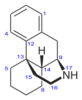 Structural formula of morphinan