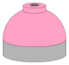 Illustration of cylinder shoulder painted pink for calibration gas