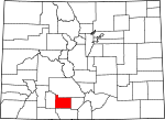 State map highlighting Rio Grande County