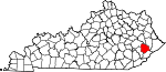 State map highlighting Knott County