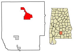 Location of Greenville in Butler County, Alabama.
