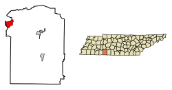 Location of Clifton in Wayne County, Tennessee.