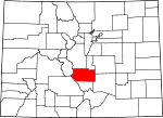 State map highlighting Fremont County