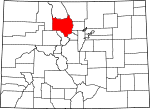 State map highlighting Grand County