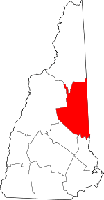 Map of New Hampshire highlighting Carroll County