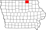 State map highlighting Mitchell County
