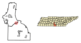 Location of Petersburg in Marshall County, Tennessee.