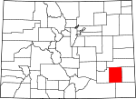 State map highlighting Bent County