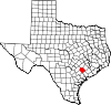 State map highlighting Lavaca County