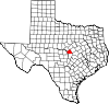 State map highlighting Lampasas County