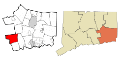 Location within New London County, Connecticut
