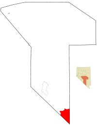 Location of Pahrump in Nye County