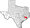 State map highlighting Harris County