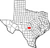 State map highlighting Gillespie County