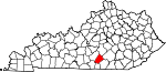 State map highlighting Russell County