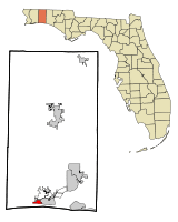 Location in Okaloosa County and the state of Florida