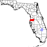 A state map highlighting Pasco County in the middle part of the state. It is medium in size.