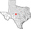 State map highlighting Concho County