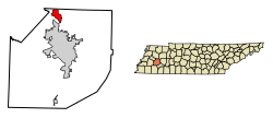 Location of Three Way in Madison County, Tennessee.
