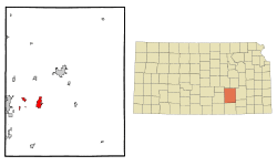 Location within Butler County and Kansas