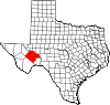 State map highlighting Pecos County