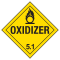 A diagonal placard with warning corrosive