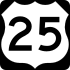 U.S. Route 25 marker