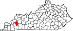 State map highlighting Caldwell County