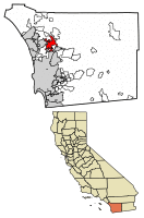 Location of Escondido in San Diego County, California