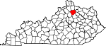 State map highlighting Harrison County
