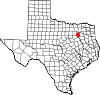 State map highlighting Kaufman County