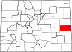 State map highlighting Cheyenne County