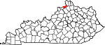 State map highlighting Gallatin County