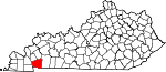 State map highlighting Trigg County