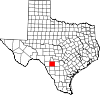 State map highlighting Uvalde County
