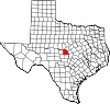 State map highlighting San Saba County
