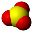 Space-filling model of sulfur trioxide