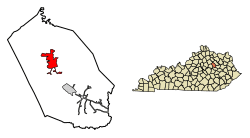 Location of Mount Sterling in Montgomery County, Kentucky.