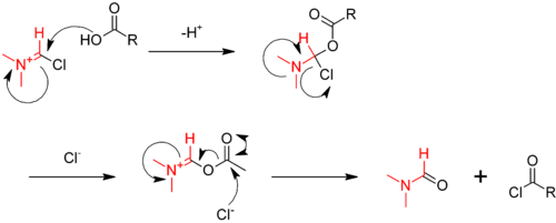 Reaction to give acyl chloride and DMF.png