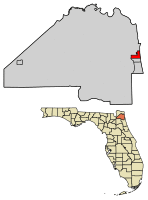 Location of Atlantic Beach in Duval County, Florida.