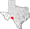 State map highlighting Val Verde County